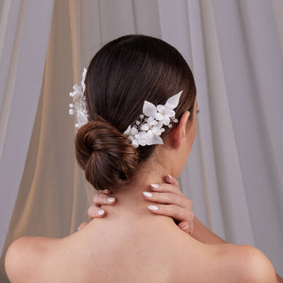 Two-Piece Resin Flower Hair Vine Set - Glamourous Grace