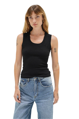 Deep U Ribbed Tank Top - Glamourous Grace