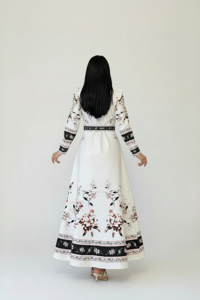 Black & White Floral - Back