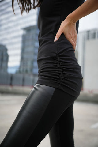 Cotton Lycra Ruche Tank - Black - Glamourous Grace