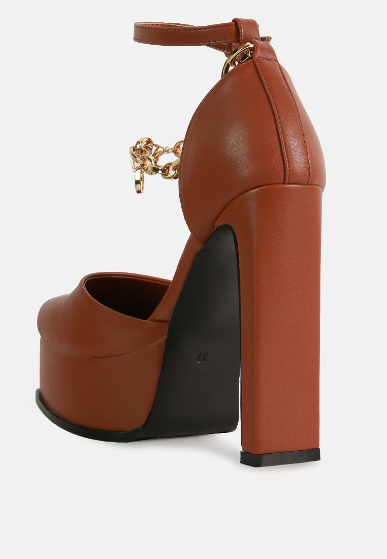 Blackpearl Faux Leather High Heeled Platform Sandals - Glamourous Grace