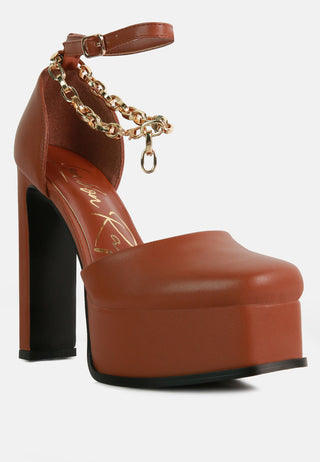 Blackpearl Faux Leather High Heeled Platform Sandals - Glamourous Grace