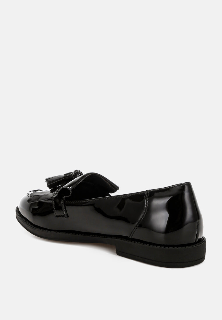 Blaneth Tassel Faux Leather Loafers - Glamourous Grace