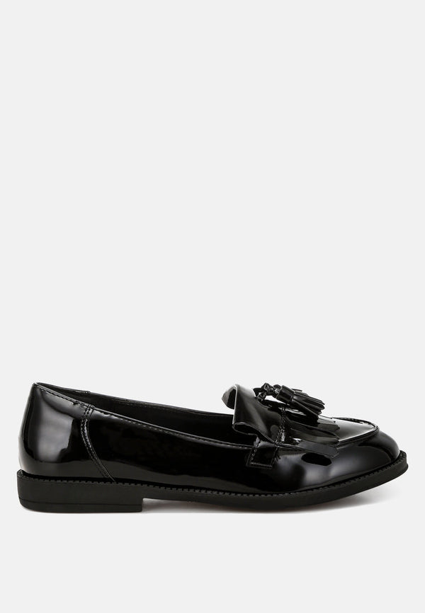 Blaneth Tassel Faux Leather Loafers - Glamourous Grace