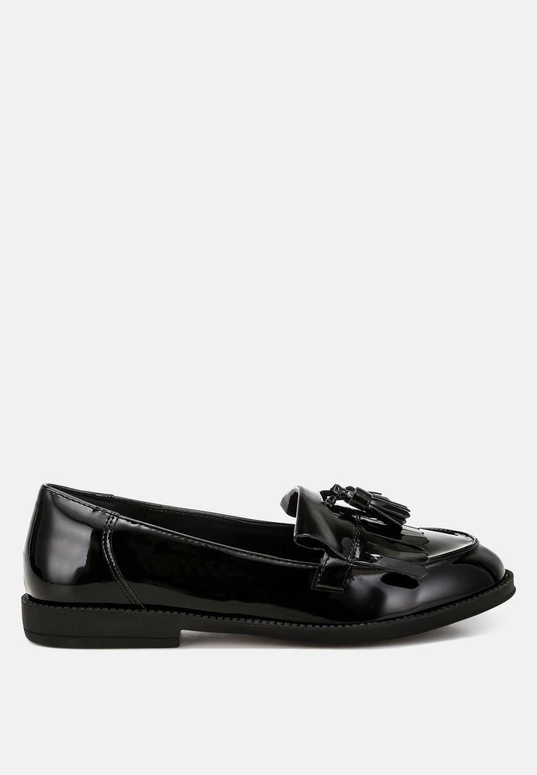 Blaneth Tassel Faux Leather Loafers - Glamourous Grace