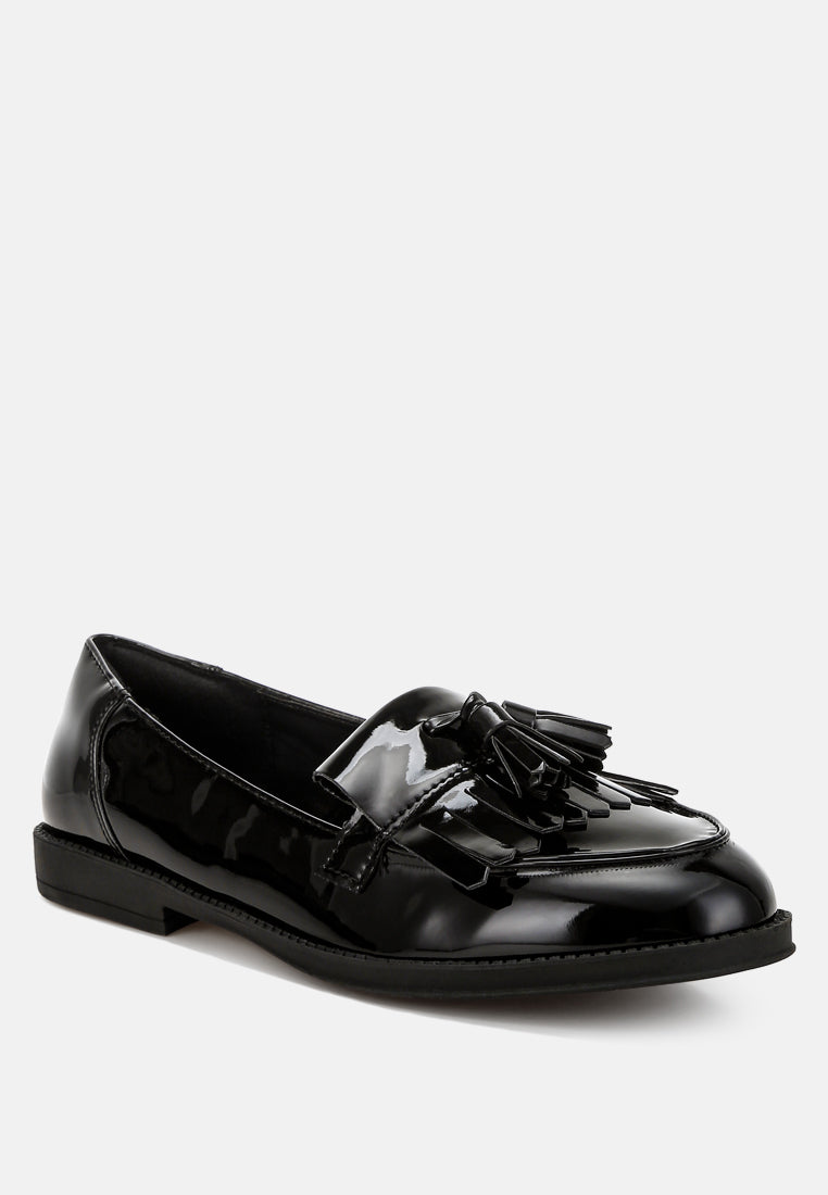 Blaneth Tassel Faux Leather Loafers - Glamourous Grace