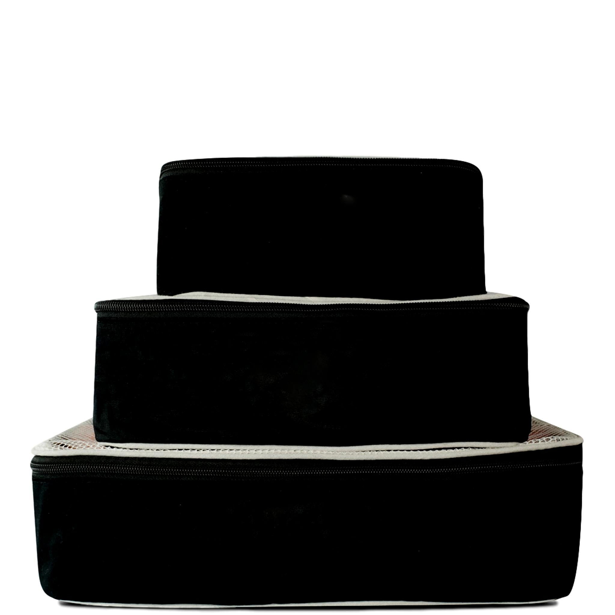 Personalized Packing Cubes, 3-pack – Black - Glamourous Grace