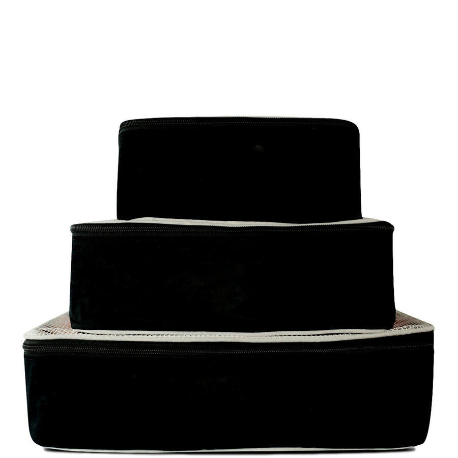 Personalized Packing Cubes, 3-pack – Black - Glamourous Grace