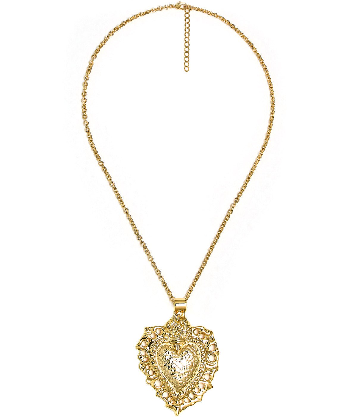 Bleeding Heart Charm Necklace - 18k Plated Necklace - Glamourous Grace