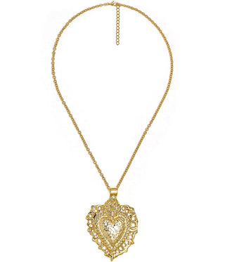 Bleeding Heart Charm Necklace - 18k Plated Necklace - Glamourous Grace
