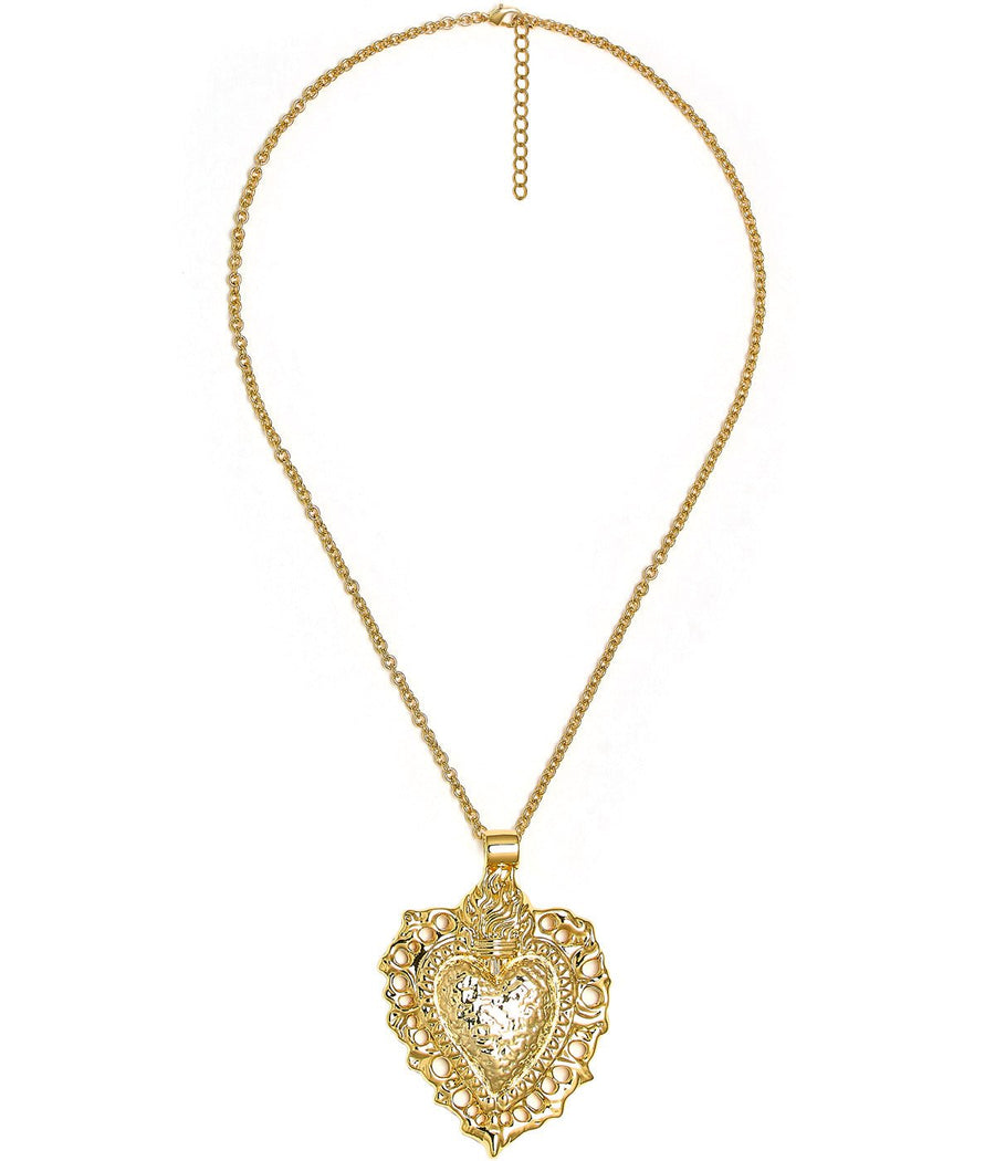 Bleeding Heart Charm Necklace - 18k Plated Necklace - Glamourous Grace