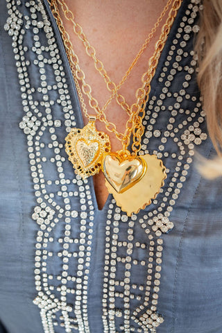 Bleeding Heart Charm Necklace - 18k Plated Necklace - Glamourous Grace