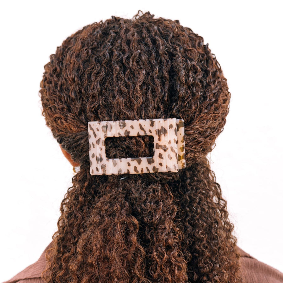 Blonde Tortoise Medium Flat Rectangle Hair Clip - Glamourous Grace