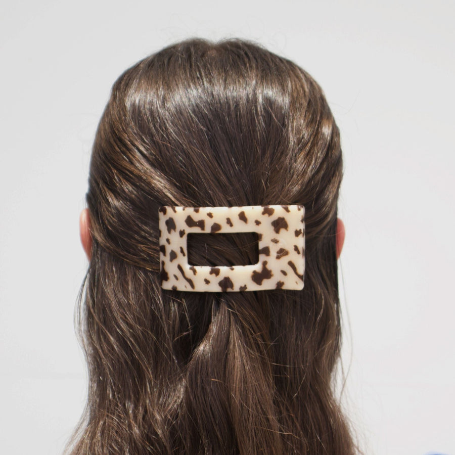 Blonde Tortoise Small Flat Rectangle Hair Clip - Glamourous Grace