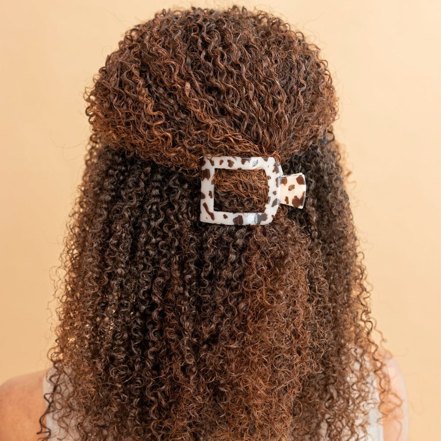 Blonde Tortoise Small Flat Square Hair Clip - Glamourous Grace