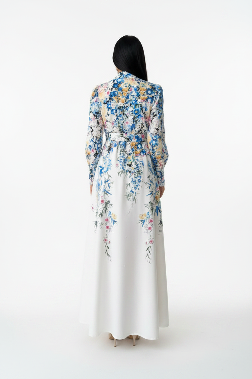 Blue Floral - Back