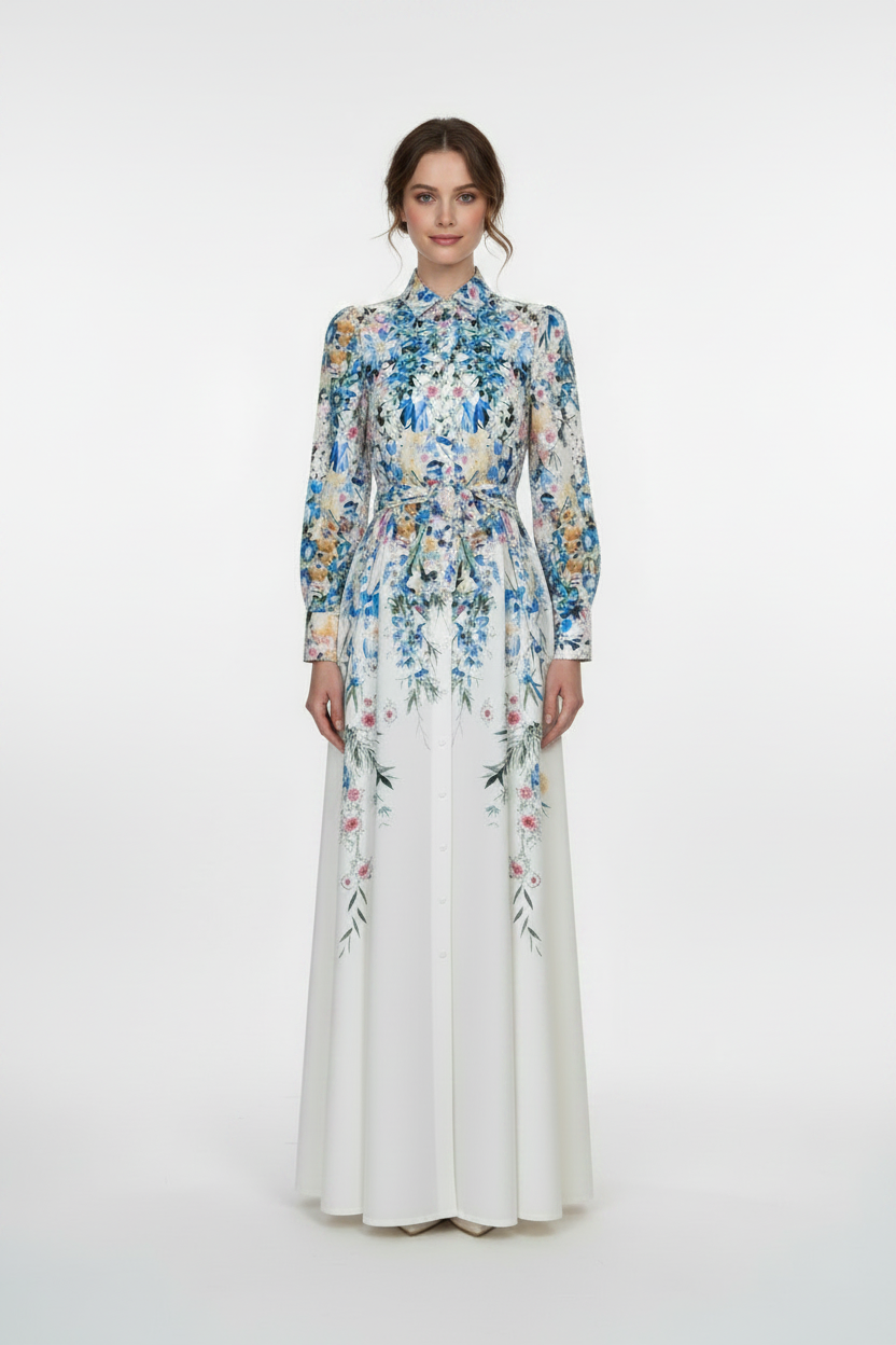 Blue Floral - Front Full Body