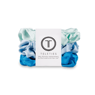 Blue My Mind Large Silk Scrunchies - Glamourous Grace