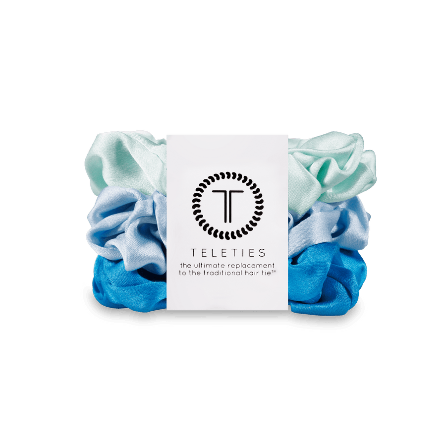 Blue My Mind Large Silk Scrunchies - Glamourous Grace