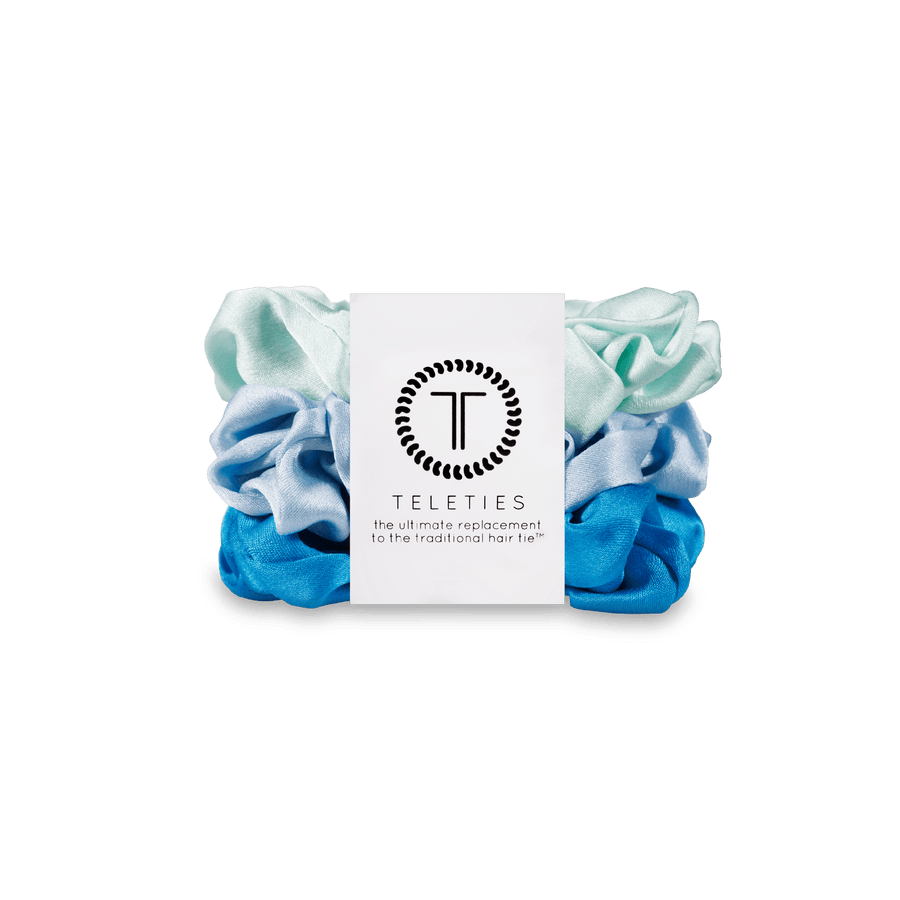 Blue My Mind Small Silk Scrunchies - Glamourous Grace