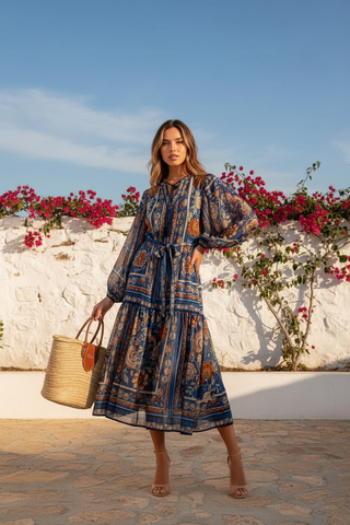 Boho Floral Dress Mediterranean Editorial