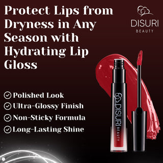 DISURI Beauty Glossy Blast Lip Gloss - Forbidden Red (M61)