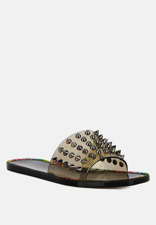 Bolly Punk Stud Clear Jelly Flats