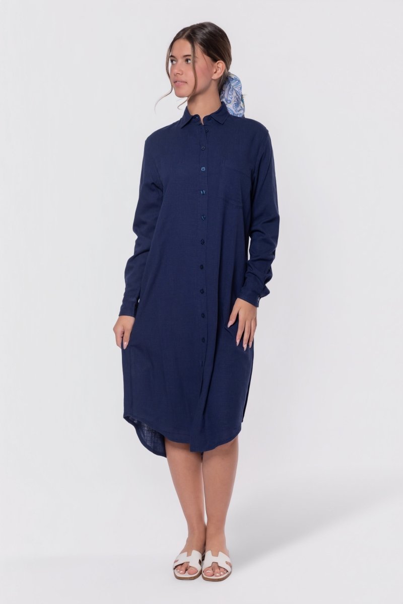 Bonnie Dress 42" (Navy) - Glamourous Grace