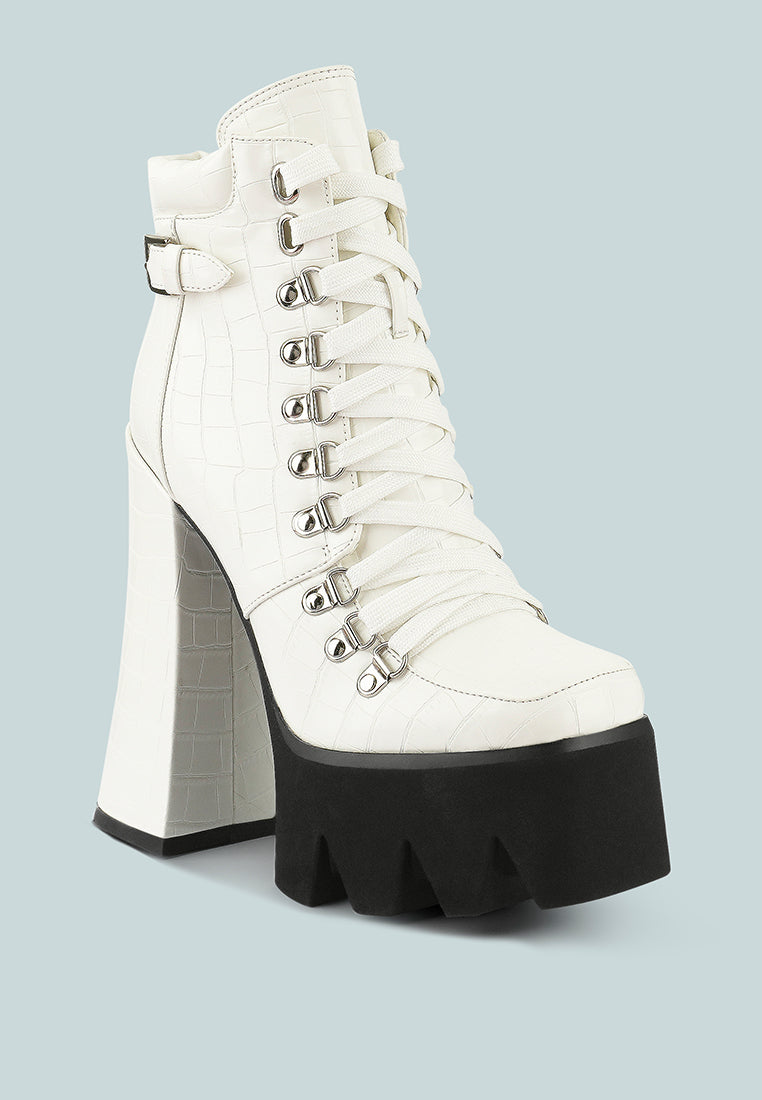 Boogie High Platform Lace Up Boots - Glamourous Grace
