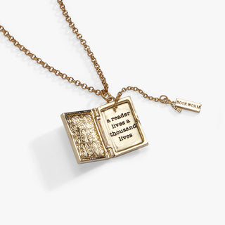 'A Reader Lives A Thousand Lives' Book Club Locket Pendant