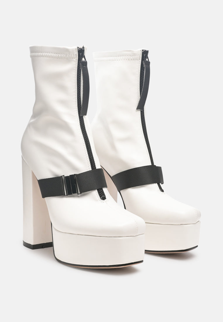 Boomer Chunky High Block Heel Boots - Glamourous Grace