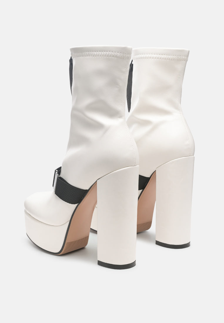 Boomer Chunky High Block Heel Boots - Glamourous Grace