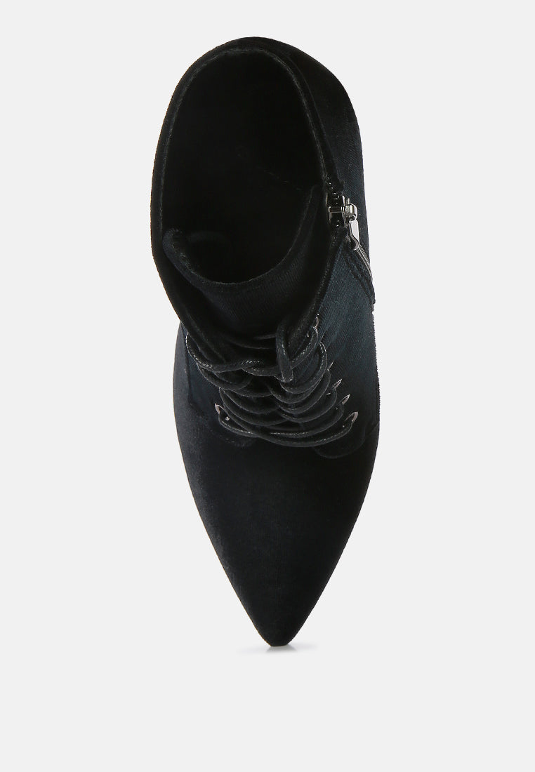 Bornsta Velvet High Heeled Velvet Boots - Glamourous Grace