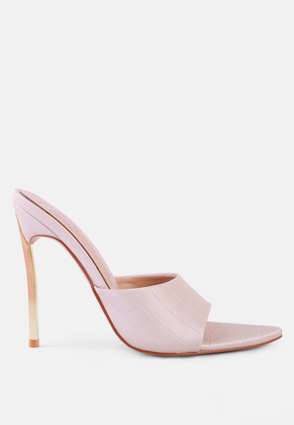 Bottoms Up Strappy Slip On Stiletto Heels - Glamourous Grace