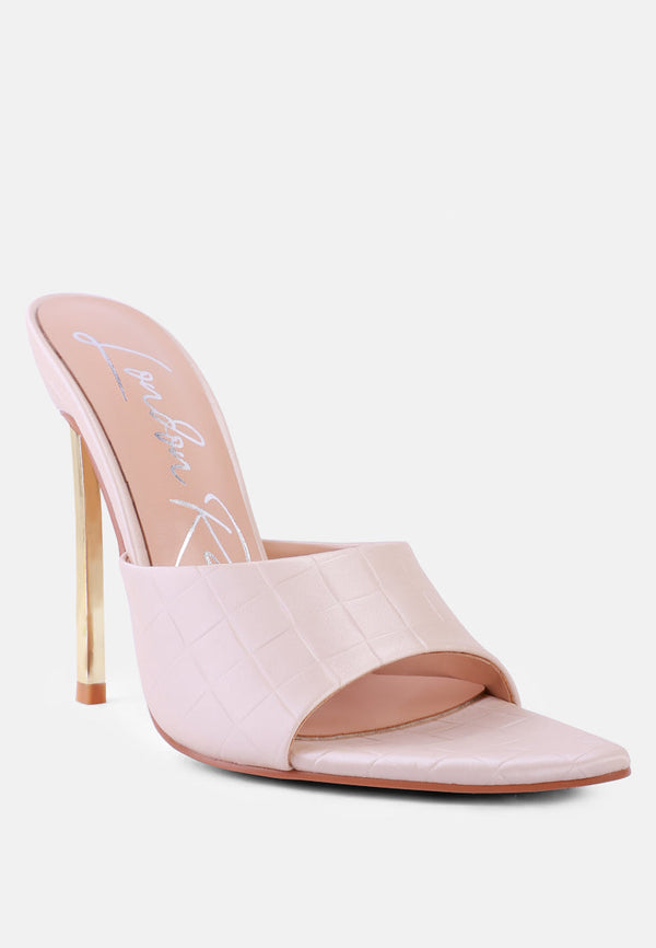 Bottoms Up Strappy Slip On Stiletto Heels - Glamourous Grace