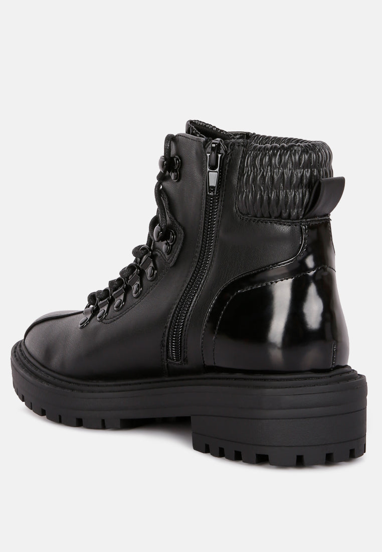 Boundless Faux Leather Ankle Boots - Glamourous Grace
