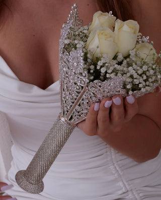 Elegant Bouquet Holder,Silver Bouquet Holder - Glamourous Grace