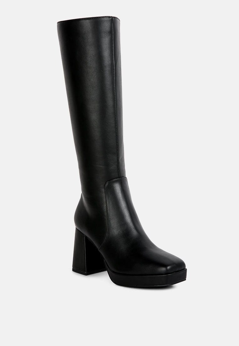 Bouts High Calf Block Heel Boots - Glamourous Grace