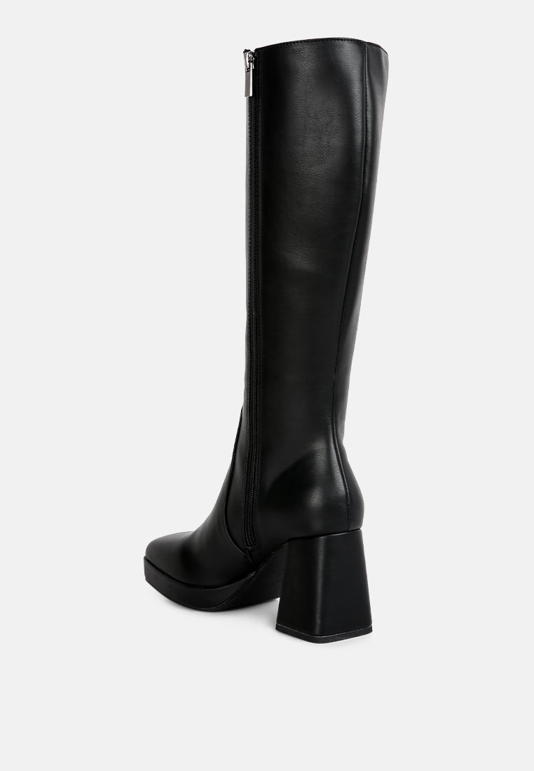 Bouts High Calf Block Heel Boots - Glamourous Grace