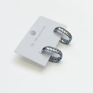 Braided Oval Hoop Earrings - WATERPROOF