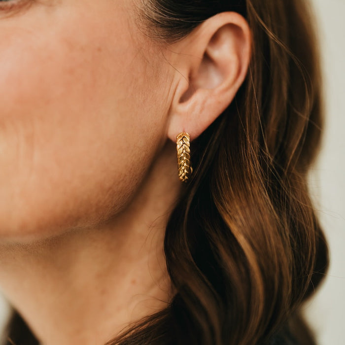 Braided Oval Hoop Earrings - WATERPROOF - Glamourous Grace