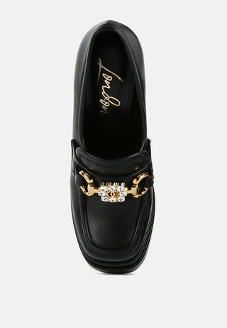 Bratz Horsebit Diamante Embellished Chunky Platform Loafers