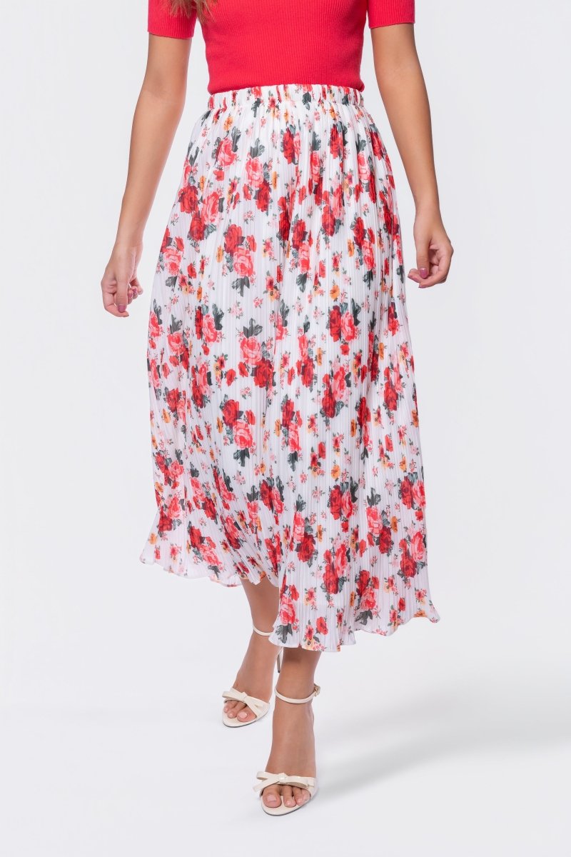 Bria Skirt (White/Red) - Glamourous Grace