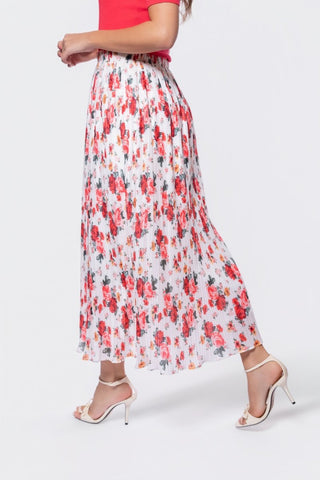 Bria Skirt (White/Red)