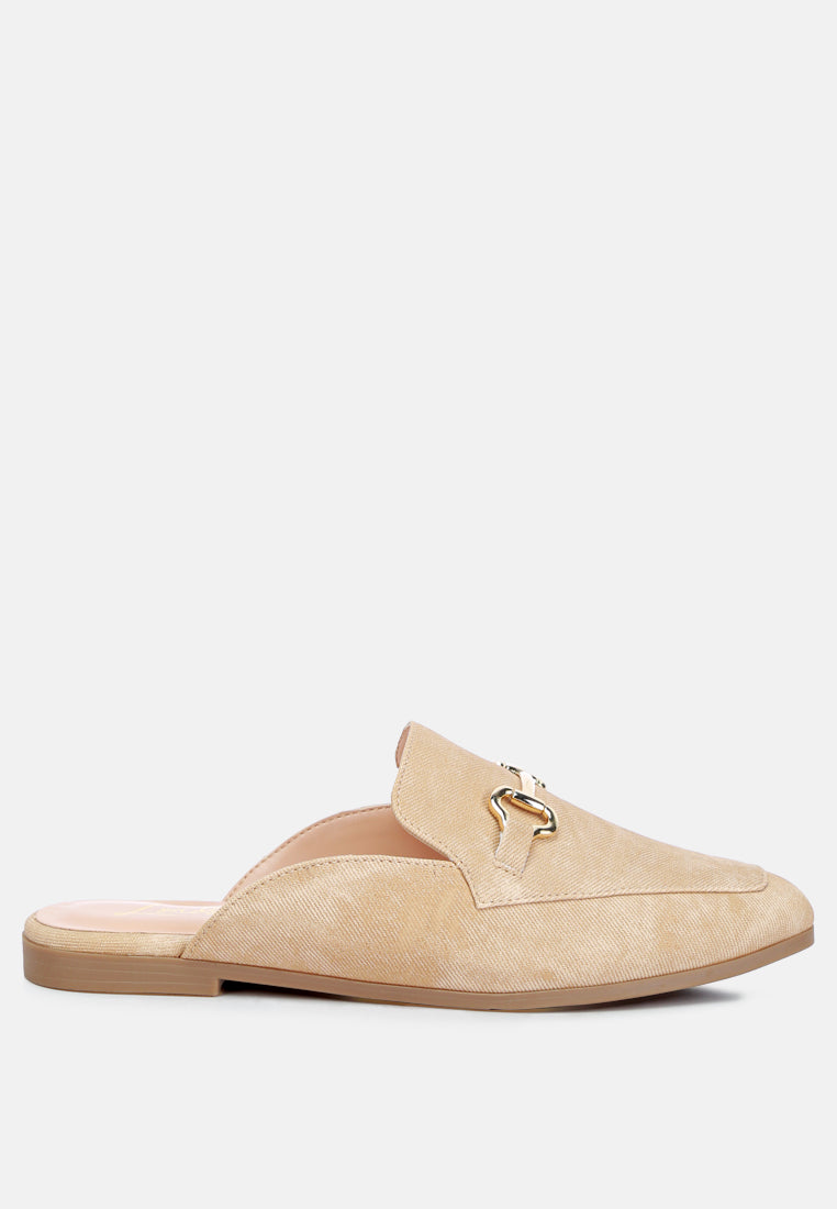 Briar Horsebit Embellishment Slip On Mules - Glamourous Grace