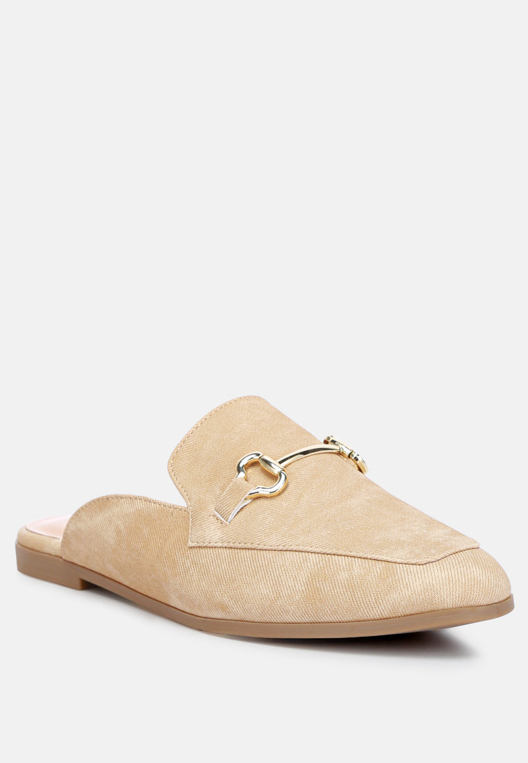 Briar Horsebit Embellishment Slip On Mules - Glamourous Grace