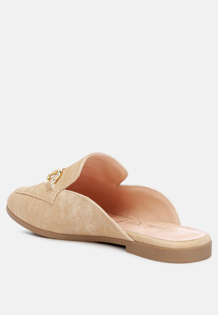 Briar Horsebit Embellishment Slip On Mules - Glamourous Grace