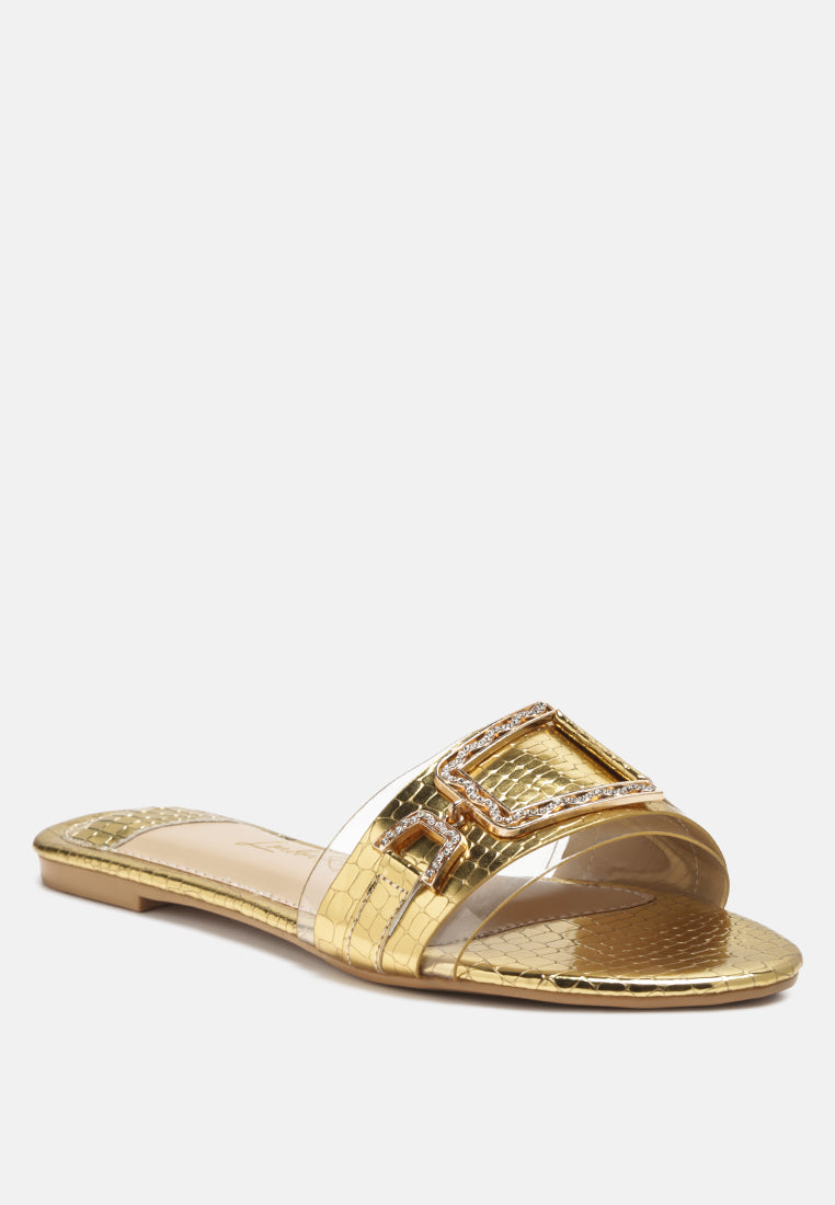 Brillo Jewel Croc Flats - Glamourous Grace