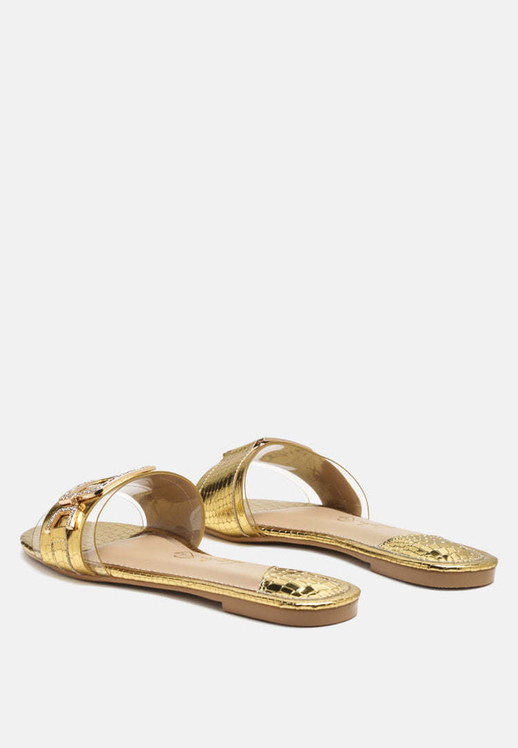 Brillo Jewel Croc Flats