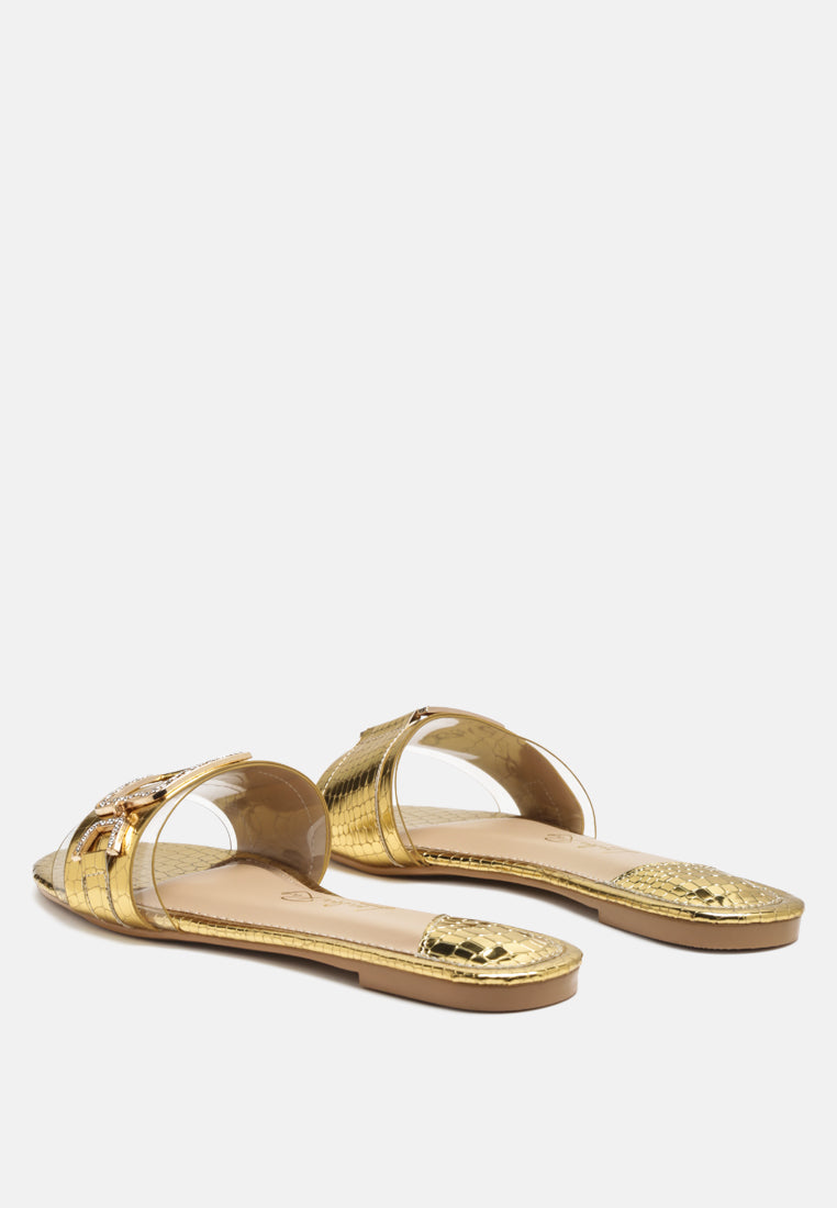 Brillo Jewel Croc Flats - Glamourous Grace